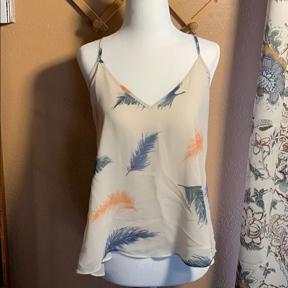 Rory Beca Fir F21 Feather Tank Blouse Size Small